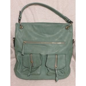 Stylish Unique Green Handbag w/Functional Pockets